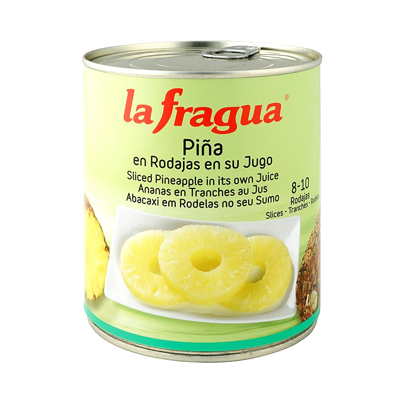 PIÑA EN SU JUGO RODAJAS 8-10 LATA 12/1Kg